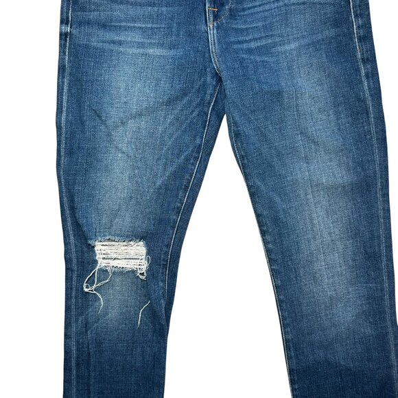 Frame Le High Straight Jeans Merriweather Wash Raw Hem Stretch Sz 27 - Picture 4 of 9